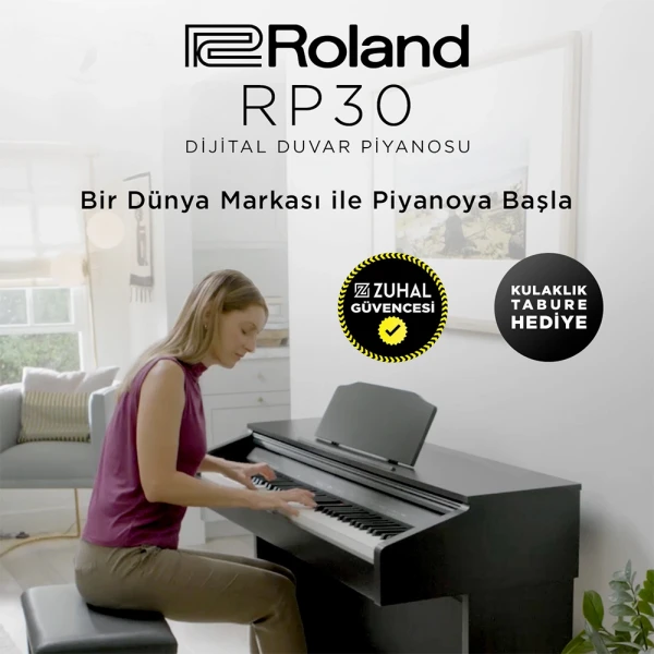 ROLAND RP30-CRL Gülağacı Dijital Duvar Piyanosu (Tabure & Kulaklık Hediyeli) **