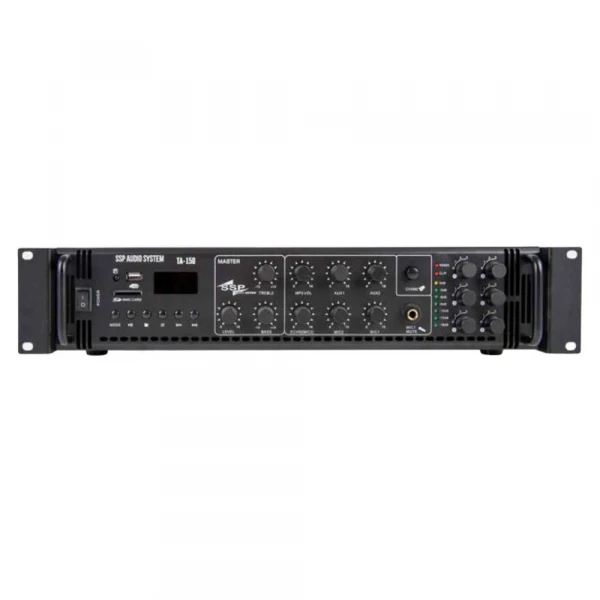 SSP Audio TA150 150W 100V Trafolu Mikser Amfi, Radyo, Bluotooh, USB, 6 Çıkışlı