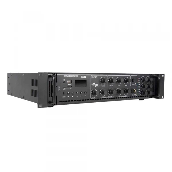 SSP Audio TA150 150W 100V Trafolu Mikser Amfi, Radyo, Bluotooh, USB, 6 Çıkışlı
