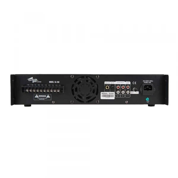SSP Audio TA250 250W 100V Trafolu Mikser Amfi, Radyo, Bluotooh, USB, 6 Çıkışlı