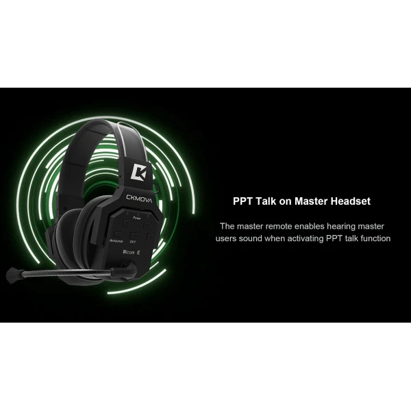 Wicom E-D5 5-Kişi için Dual Kulaklıklı Çift Yönlü Kablosuz intercom iletişim Sistemi, 400-metre mesafe, 1 Master + 4 Headset
