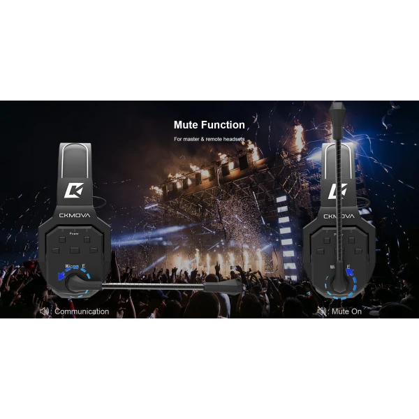 Wicom E-D5 5-Kişi için Dual Kulaklıklı Çift Yönlü Kablosuz intercom iletişim Sistemi, 400-metre mesafe, 1 Master + 4 Headset