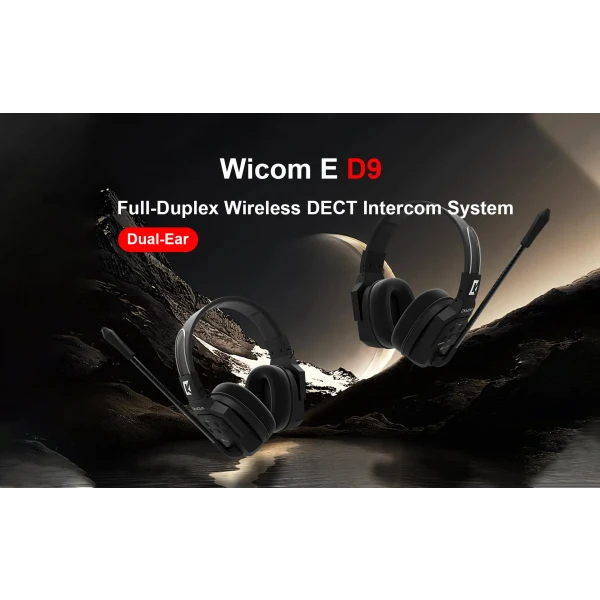 Wicom E-D5 5-Kişi için Dual Kulaklıklı Çift Yönlü Kablosuz intercom iletişim Sistemi, 400-metre mesafe, 1 Master + 4 Headset