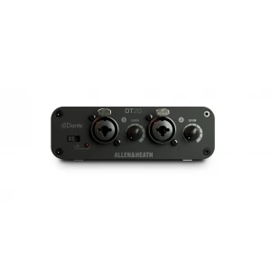 Allen & Heath DT20 2in Dante Interface | 2 XLR mic/line, 48V, Local Control, PSU, rubber feet