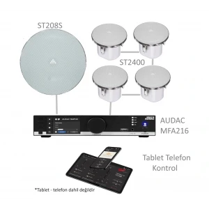 Behringer NANO-AU4 Tablet kontrollü Mağaza, Ofis, Cafe, Restoran Ses Sistemi 150 m2