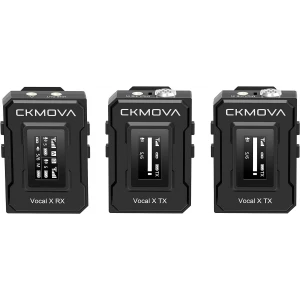 CKMOVA Vocal X V2 Ultra kompakt 2.4 GHz 24-bit Çift Yaka Kablosuz Mikrofon Seti