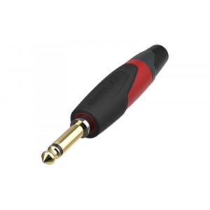 Neutrik NP2XX-SILENT Mono 6.3mm. Civi Jack, Kırmızı Renk, Gold Plated
