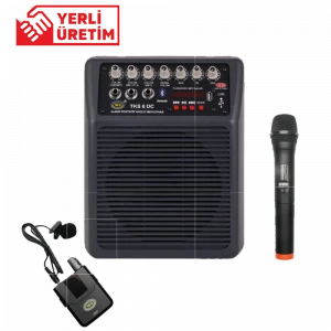 West Sound TKS6DC | 6 Portatif Akülü Amfi Hoparlör | EL + Yaka Mikrofonlu