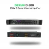 DEXUN D200 Mikser Amfi 100W/100V 3-zone volüm kontrol, USB/BT