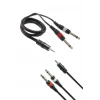 Roxtone K13520 Aux / Audio Kablo 20 metre 2x6.3mm Mono to 3.5mm stereo