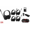 Wicom E-D5 5-Kişi için Dual Kulaklıklı Çift Yönlü Kablosuz intercom iletişim Sistemi, 400-metre mesafe, 1 Master + 4 Headset
