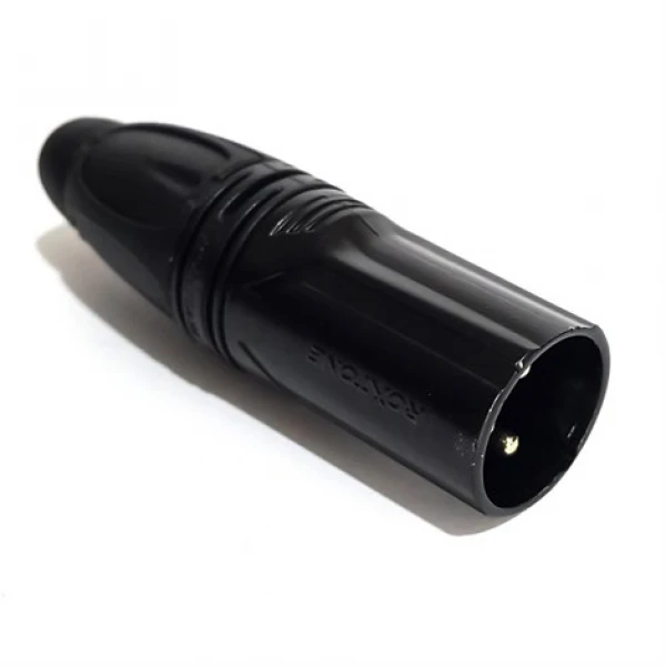 Roxtone RX3M-BG 3 Pin Erkek XLR Kablo Tipi, Altın Kaplama Kontak, Black