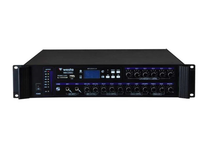 WESTA WM-2700 Mobil Kontrol 700W/100V Mikser Amfi 6-zone USB, Bluetooth