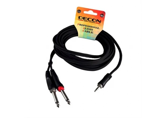 Decon DC-130L3 Aux Kablosu 2x6.3 mm. Jak to 3.5 mm. Stereo Jak. 1.5-metre