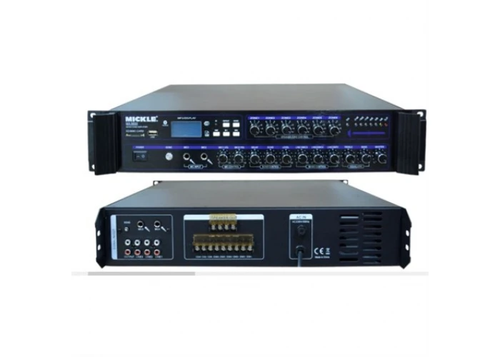 Mickle MA5650 | Mikser Amfi 650W 4-ohm ve 100V 6-zone USB/SD
