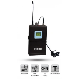 ROOF R4 Yedek Beltpack Transmitter, yaka mikrofonu 512 mhz