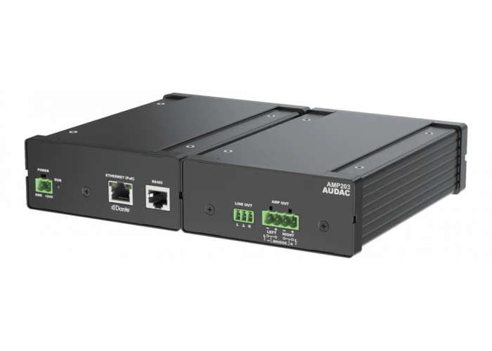 Audac AMP203 Dante™/AES67 mini stereo amplifier