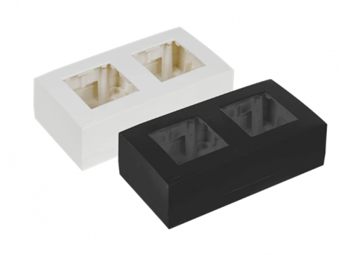 Audac WB45D/FG Flush mount box for double 45 x 45 mm wall panel - Hollow wall