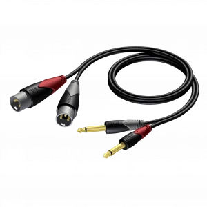 Procab CLA708/3 2 x XLR male - 2 x 6.3 mm Jack male mono, 3-metre kablo