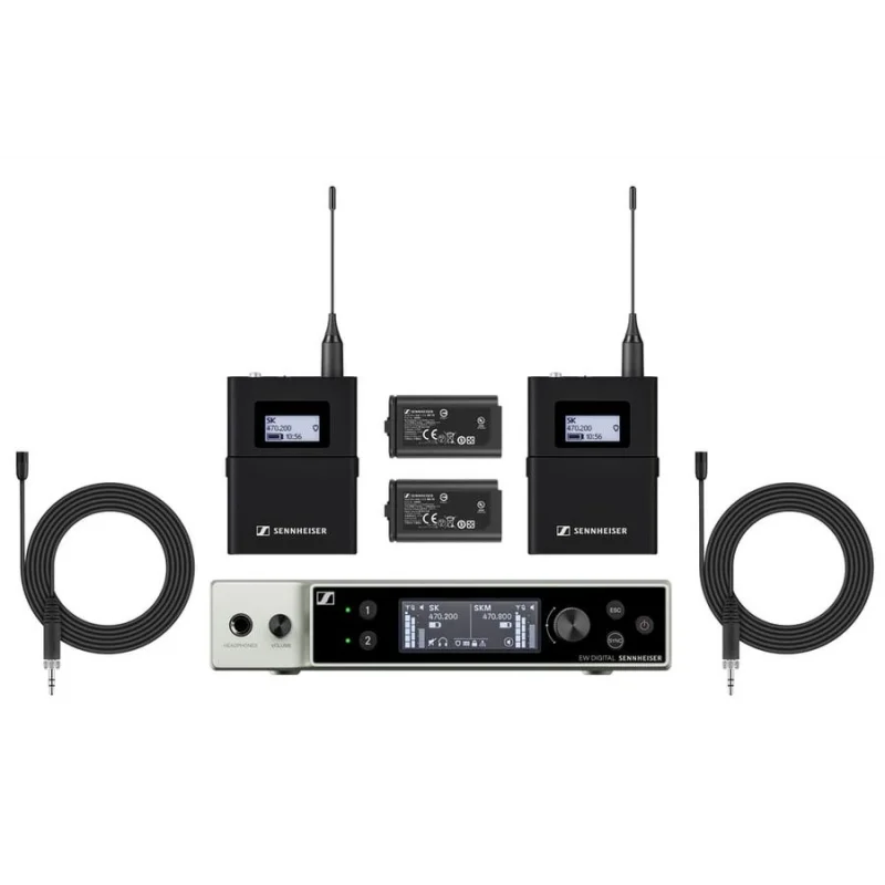 Sennheiser EW-DX MKE 2 SET (Q1-9) Dijital Kablosuz 2li Yaka Mikrofonu Seti (470,2–550 MHz)