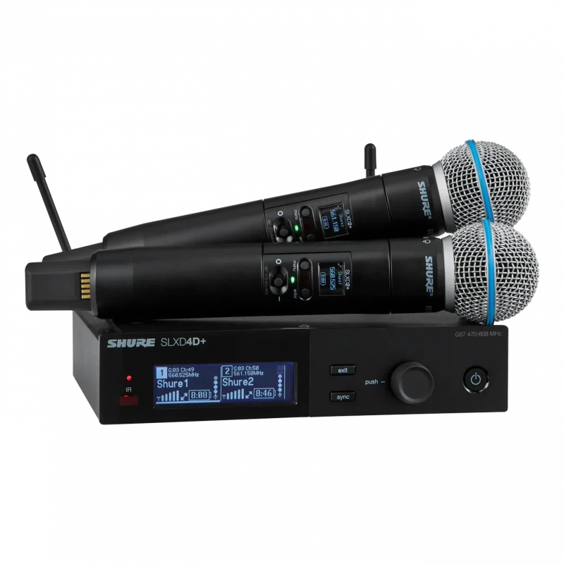 Shure SLXD24D+/B58 Dijital Çift Kanallı Kablosuz El Mikrofonu Seti (2x Beta 58A)