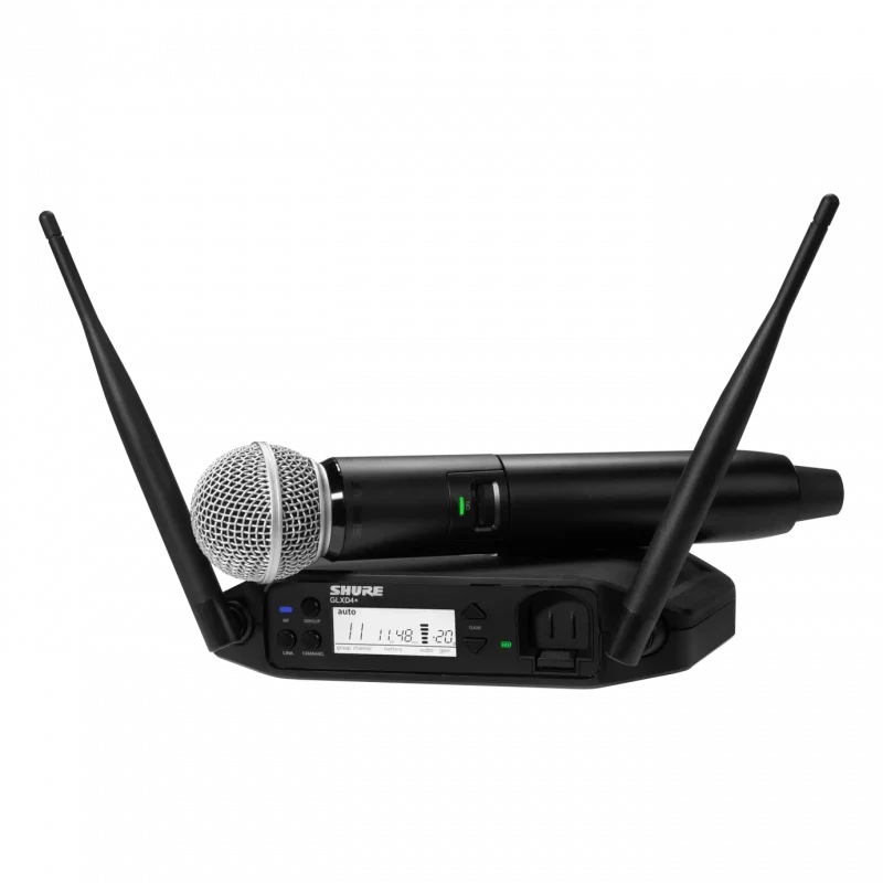 Shure GLXD24+/SM58 Dijital Kablosuz El Mikrofonu Seti (SM58 Kardioid)