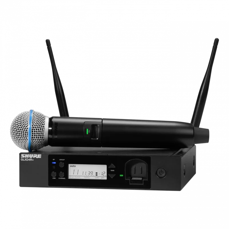 Shure GLXD24R+/B58 Dijital Kablosuz El Mikrofonu Seti (Rack Alıcı, Beta 58A)