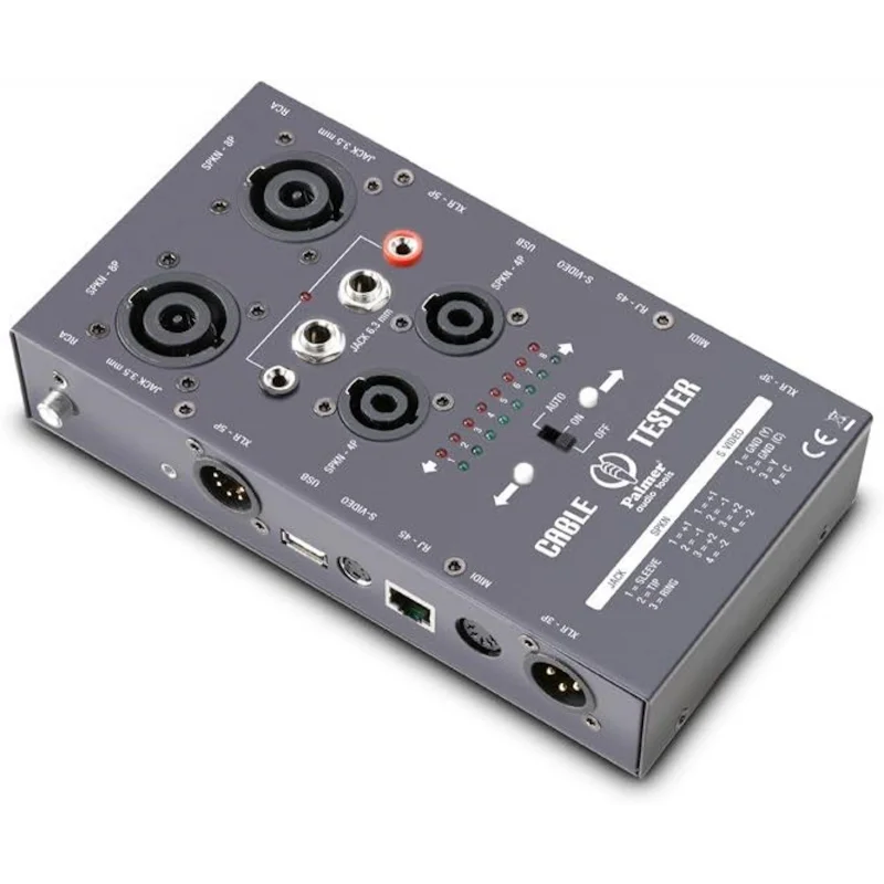 Palmer AHMCTXL V2 Multi Kanal Kablo Test Cihazı, ( XLR, TS, TRS, Speakon, RCA, DIN/MIDI, USB, RJ-45, S-Video )