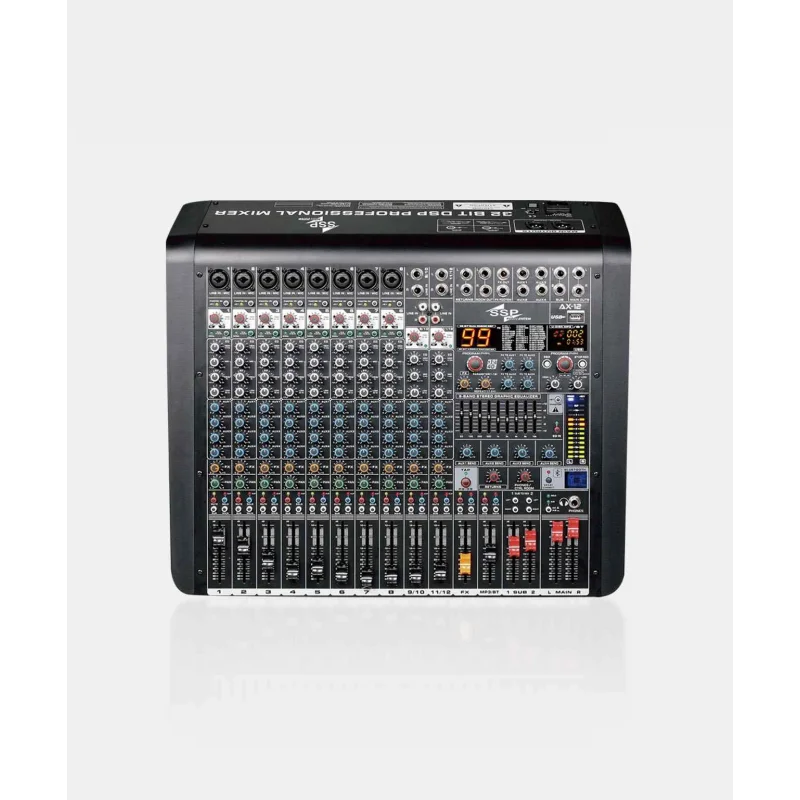 SSP AX-12 12 Kanal Ses Mikseri, Bluetooth, Usb, Recorder, Effect, 4-aux