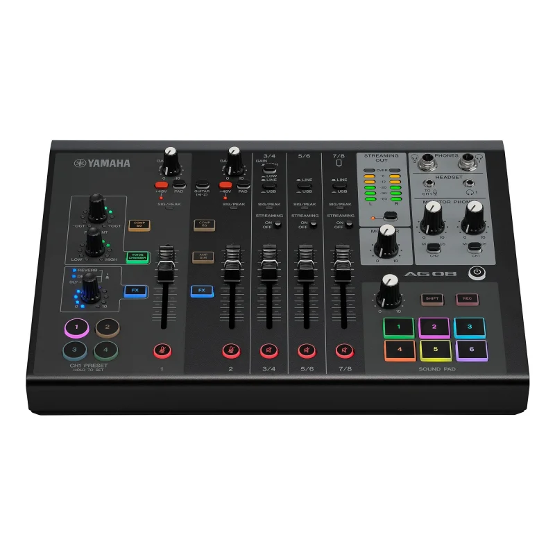 Yamaha AG08 8-kanallı Yayın Mikseri (Black)
