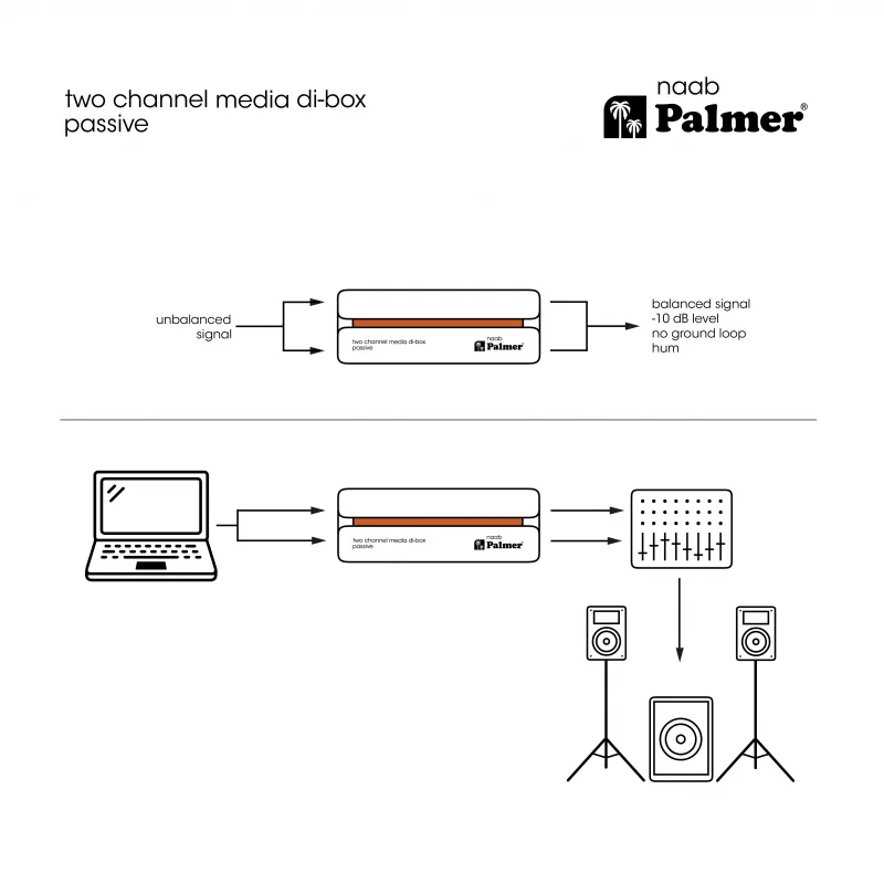 PALMER RIVER NAAB Pasif 2 Kanallı Media Di-Box / Line Isolator
