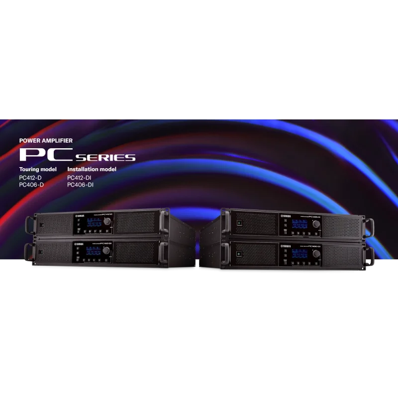 Yamaha PC412-DI DANTE Power Amplifikatör 4x1200W at 8-ohm,  100V/70V, 16ch Dante