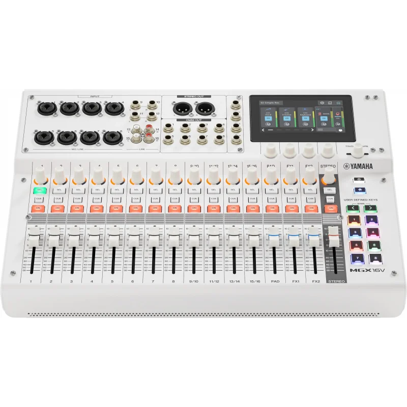Yamaha MGX16V-W 16-kanal Dijital Ses Mikseri with 4K Video Capture / beyaz