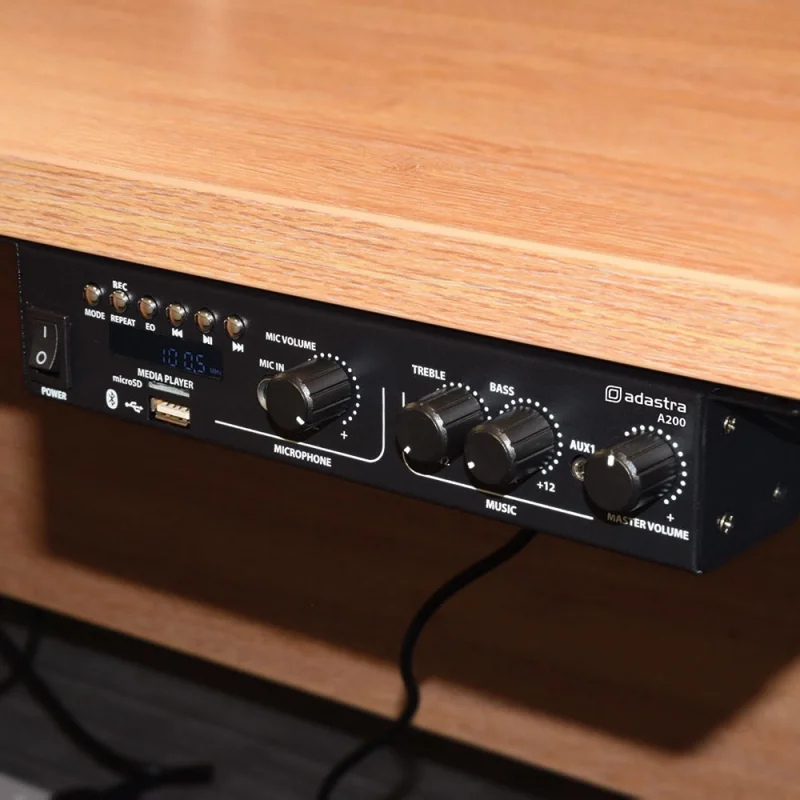 Adastra A200 2x100W 4-8 Ohm Minimal Stereo Profesyonel Mikser Amfi Bluetooth/USB/FM/MicroSD