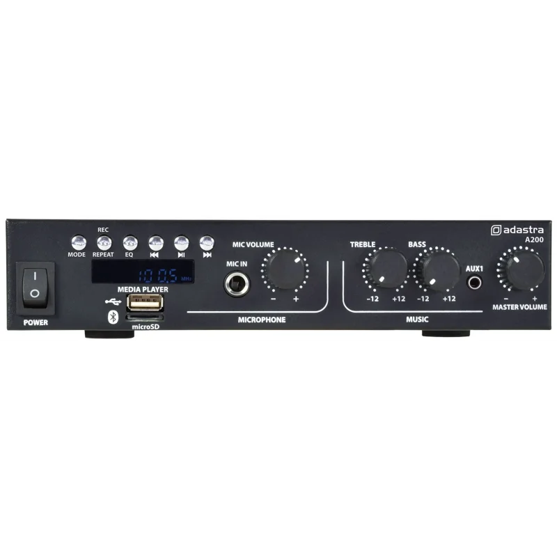 Adastra A200 2x100W 4-8 Ohm Minimal Stereo Profesyonel Mikser Amfi Bluetooth/USB/FM/MicroSD