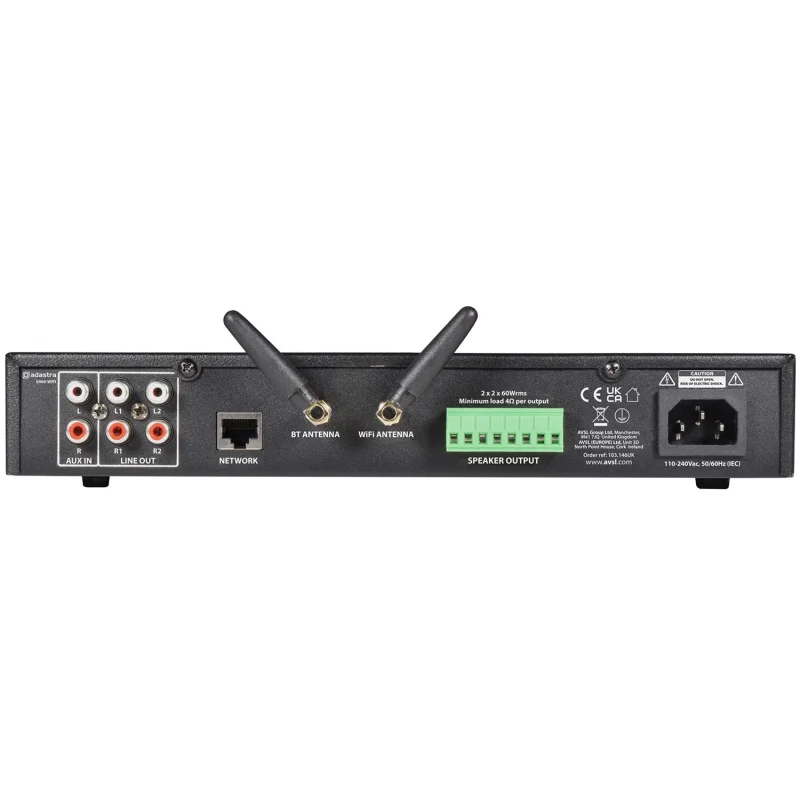 Adastra S460, Quad 4x60W Amfi, 2 Kanal Wi-Fi Media Player ( Spotifiy, Soundcloud),Bluetooth, USB