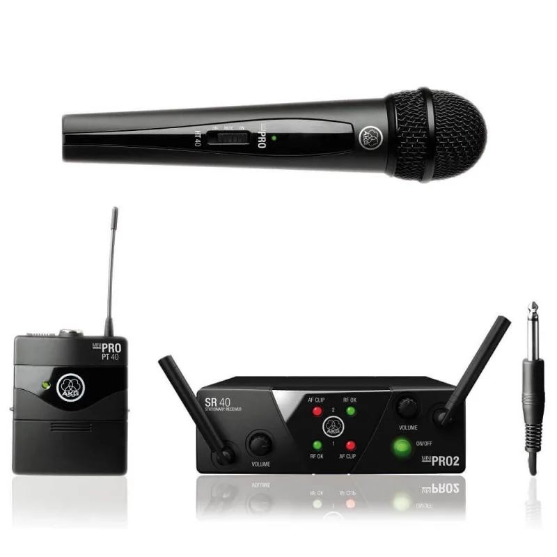 AKG WMS40 Mini2 Mix Set US45A/C El + Bel Tipi Kablosuz Mikrofon Sistemi, 2 Kanal