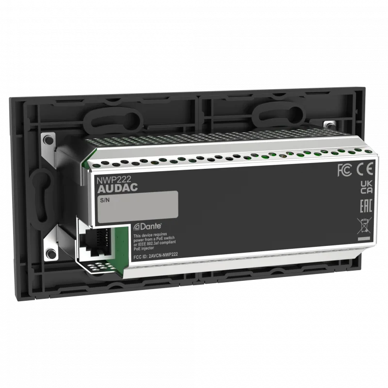 Audac NWP222 Network in- & output panel - 2 x XLR in- & out + BT (4 x 2 CH)