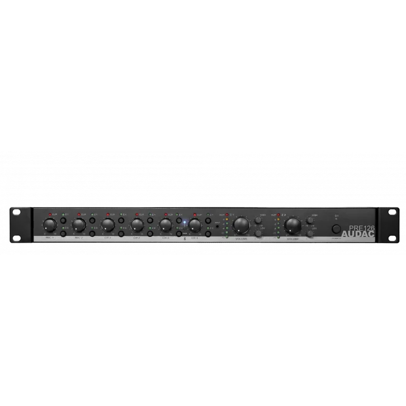 Audac PRE126 | 2-zone 6-kanal Stereo Preamplifier Mixer | Bluetooth 4.2