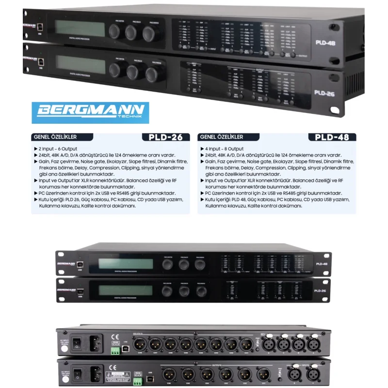 Bergmann PLD-26 2x6 2 Giriş / 6 Çıkış Dijital DSP Processor