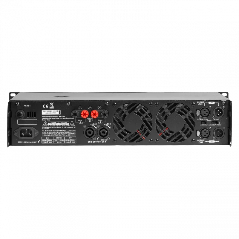 DAS Audio HA-1500 2 Kanal Power Amfi 2x750W 4 Ω, Class H, 2U