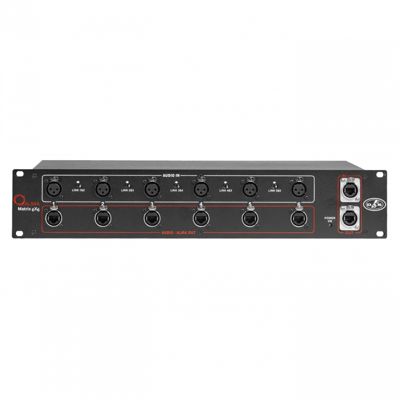 DAS Audio MATRIX-66 ARA Serisi İçin 2U Ses ve ALMA Veri Dağıtıcı, 6 Giriş 6 Çıkış