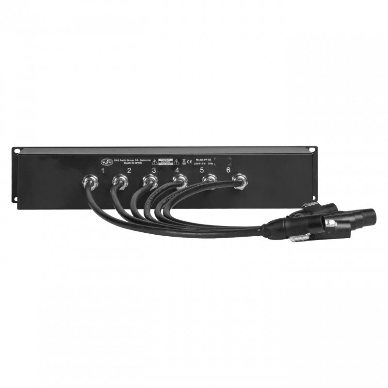 DAS Audio PP-6S 2U Güç Dağıtıcı, 6 x powerCON TRUE1, Socapex, ARA