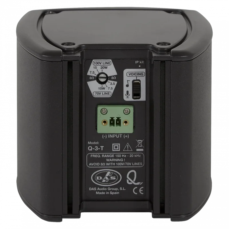 DAS Audio Q-3-TC 3 Alüminyum Kurulum Hoparlörü 20W, 70V/100V Trafolu, Özel RAL Renk
