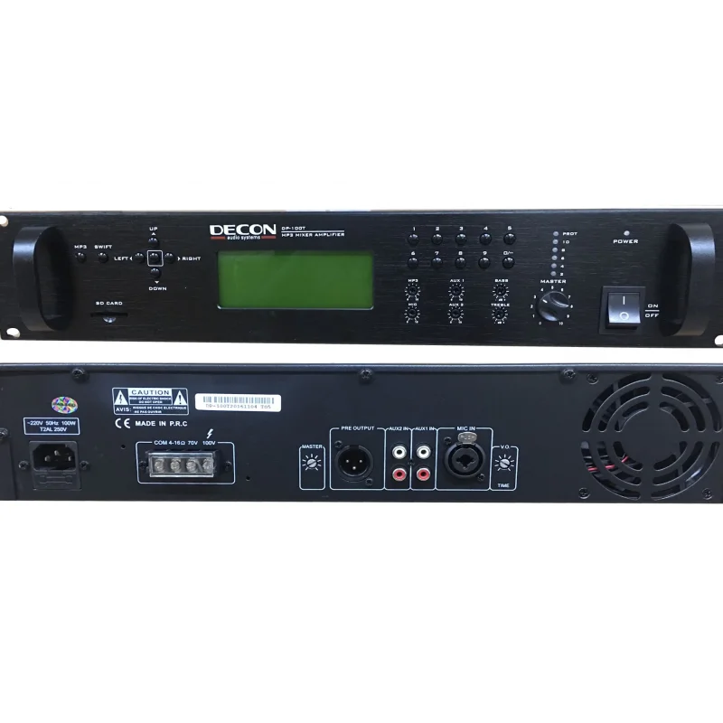 DECON DP-100T Programlanabilir Zaman ayarlı Mikser Amfi 100W/100V