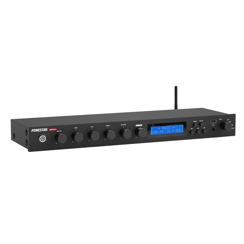 Fonestar MIXPLAY-1 Preamplifier Line Mikser, Player Bluetooth, USB ve FM radyo
