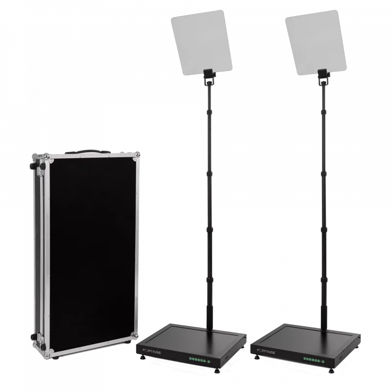 Fortinge PROC19-D-HB Çift 19 Konferans Prompter - Çiftli Set, 1000 cd/m² parlaklık