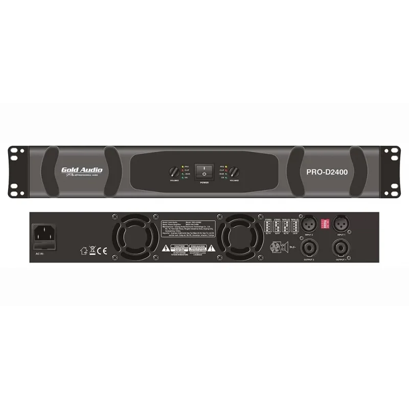Gold Audio PRO-D2400 2x2400W/4-ohm Power Amplifikatör D-CLass