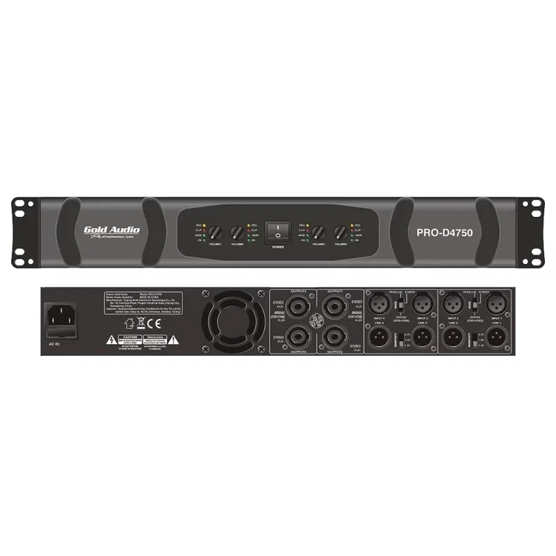 Gold Audio PRO-D4750 4x750W/4-ohm Power Amplifikatör D-Class