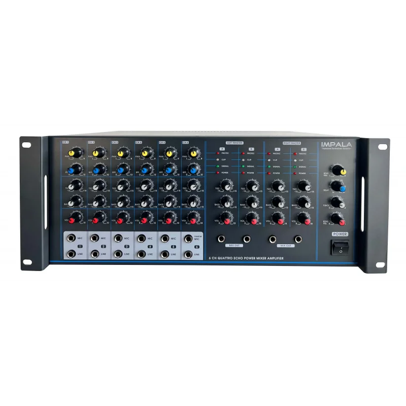 METEOR IMPALA 4300T USB Mikser Amfi 4x300W/100V, 6 Mic/Line